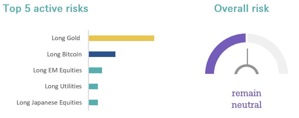 Top five active risks with overall portfolio risk remaining neutral.
